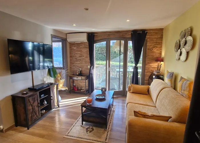 2 Pieces Climatise Avec Terrasse Et Parking A Ste Maxime - Fr-1-780-43 *